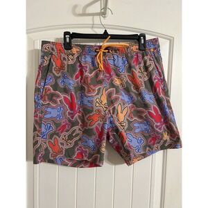 Psycho Bunny Men's Large Mayfield Swim Trunks Green B6W370B2SW